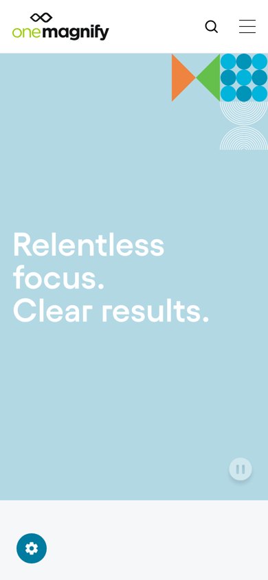 OneMagnify mobile screen 1