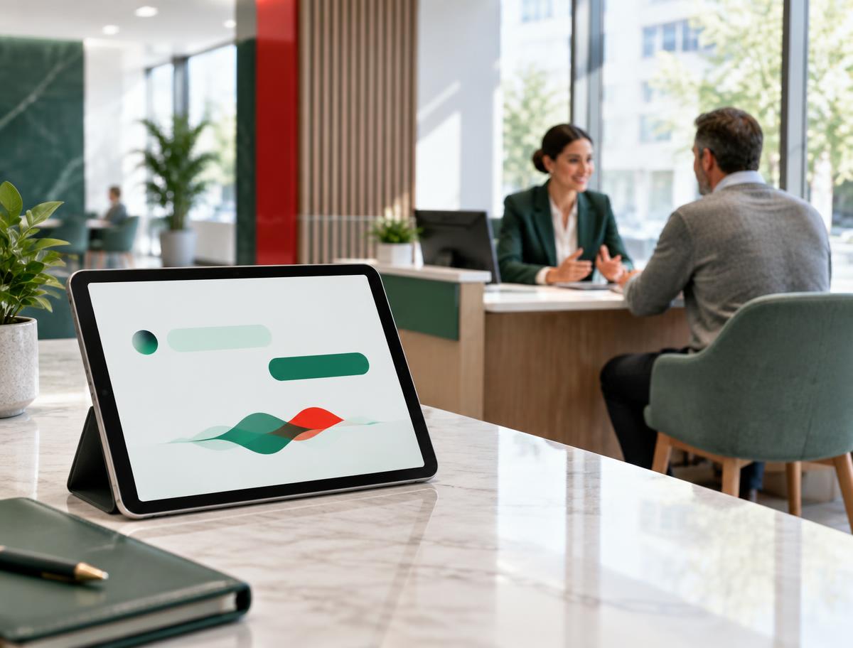 AI-generated banking concierge industry illustration, not client product imagery